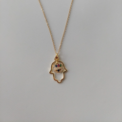 Hamsa Göz Çelik Kolye