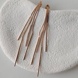 Minimal Taşlı Sallantılı Çelik Küpe 