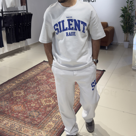 Oversize Baskılı Eşofman Takım Gri 