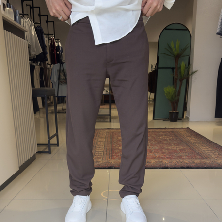 Regular Fit Kumaş Pantolon Acı Kahve