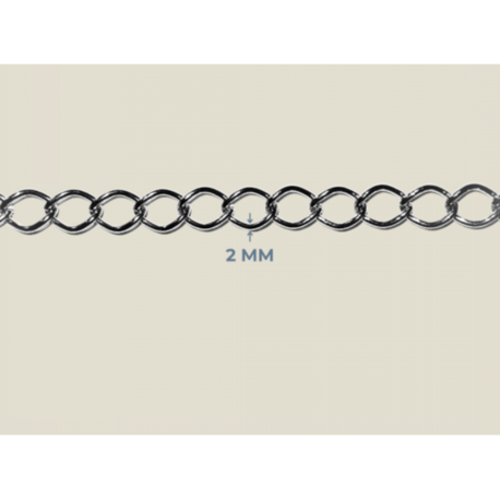 2 mm Kelepçe Zincir Metal Renk – 10 Metre