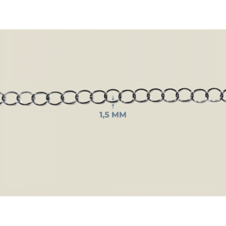 1,5 mm Tombul Zincir Metal Renk (10 Metre)