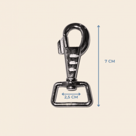2,5 cm Tasma Kancası Metal Renk (7 cm) - 4 Adet