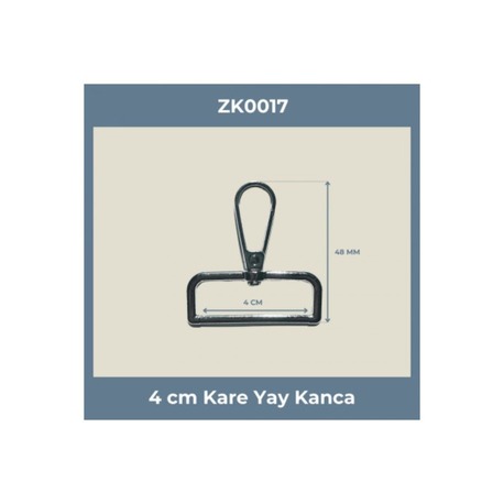 4 cm Kare Yay Kanca Nikel – Metal Çanta Askı ve Anahtarlık Aparatı 50 Adet