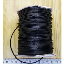 PARLAK DERİ GÖRÜNÜMLÜ KORE TAKI İPİ KALINLIK 1,5 MM SİYAH BOBİN SATIŞ 25914