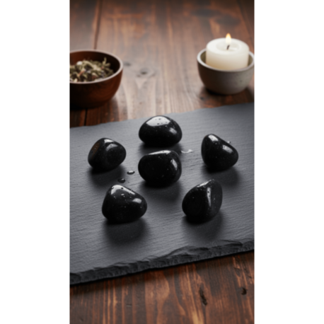 Siyah Obsidyen Doğal Taş Tamburlanmış Parça - (2-2,5 cm)
