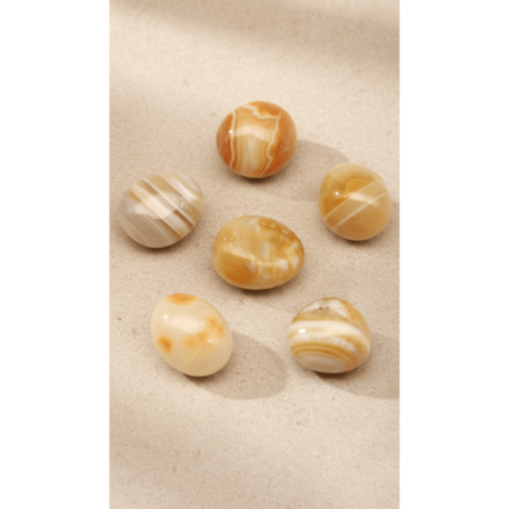 Madagaskar Akik Doğal Taş Tamburlanmış Parça - Özel Desenli (2-2,5 cm)