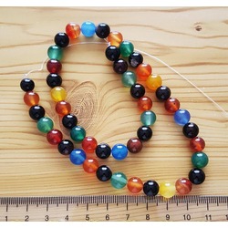 DOĞAL KARIŞIK AKİK 8 MM KÜRE TAŞ DİZİ 14454 Ürün Kodu : 14454