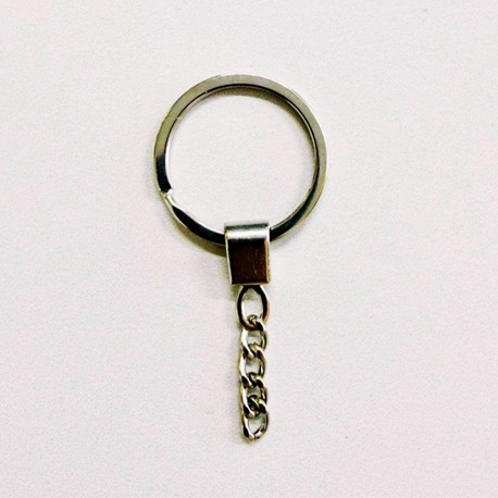 Zincirli Topuz Ezme Nikel Anahtarlık Halkası 2.5 cm (25 Adet)