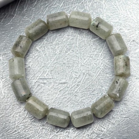 Labradorit Doğal Taş Bileklik - 10x14 mm Özel Kesim Silindir