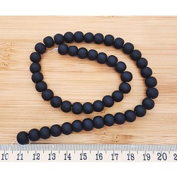 DOĞAL MAT SİYAH ONİKS TAŞI 8 MM KÜRE DİZİ TAŞ Kod8998