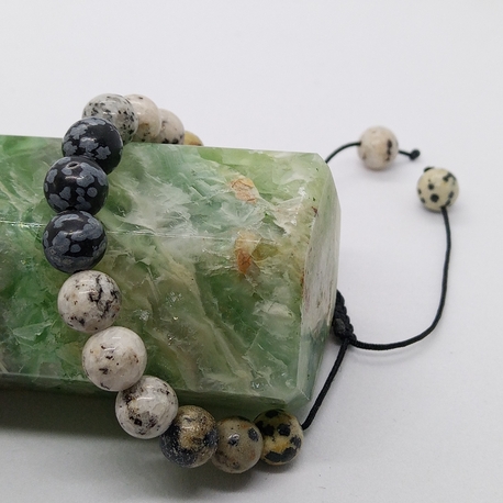 Obsidyen Jasper taşlı bileklik