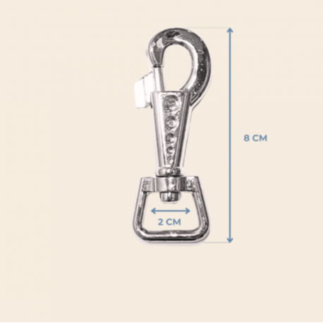2 cm Büyük Tasma Kancası Metal Renk (8 cm) - 4 Adet