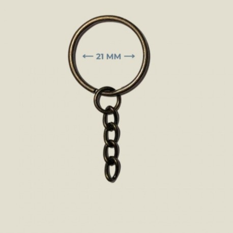 Zincirli Anahtarlık Halkası - Antik Renk (21 mm)