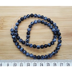 DOĞAL OBSİDYEN TAŞI 6 MM KÜRE DİZİ SATIŞ Kod5523 Ürün Kodu : 5523