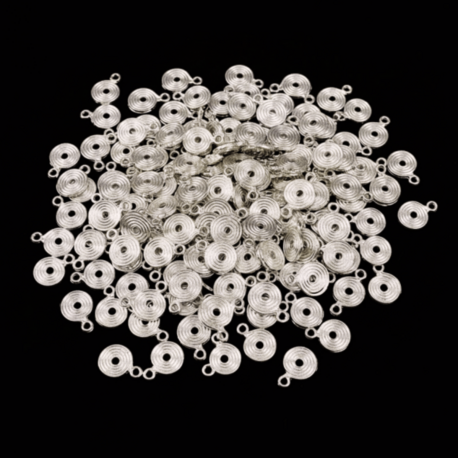Gümüş Kaplama Spiral Sarmal Form Metal Takı Sallantı Aparatı (1 Adet)