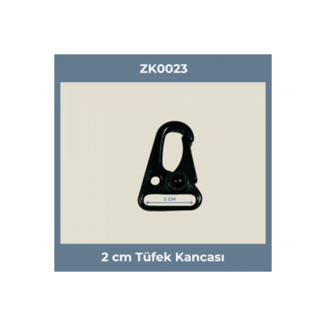 2 cm Siyah Boyalı Metal Tüfek Kancası – Profesyonel Tip Karabina 50 ADET