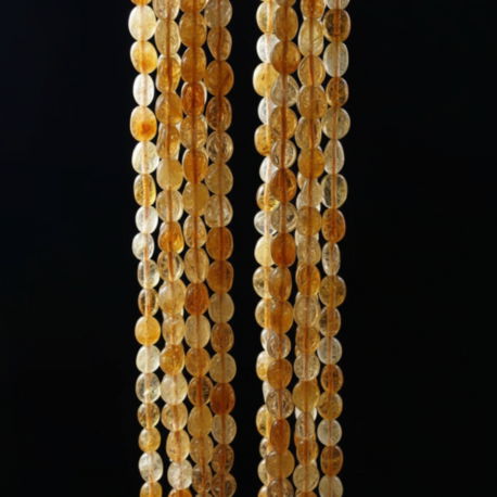 Amorf Sitrin Doğal Taş Dizi – 38 cm (48-50 Adet)
