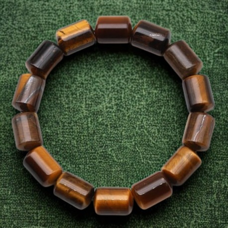 A Kalite Kaplan Gözü Doğal Taş Bileklik - 10 x 14 mm Silindir Kesim