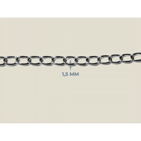 1,5 mm Kıvrık Zincir Metal Renk (10 Metre)