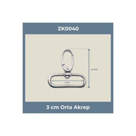 3 CM Orta Akrep Kanca Nikel – Metal Anahtarlık ve Çanta Askı Aparatı (50 Adet)