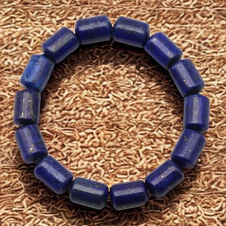 Lapis Lazuli Doğal Taş Bileklik - 10x14 mm Özel Kesim Silindir