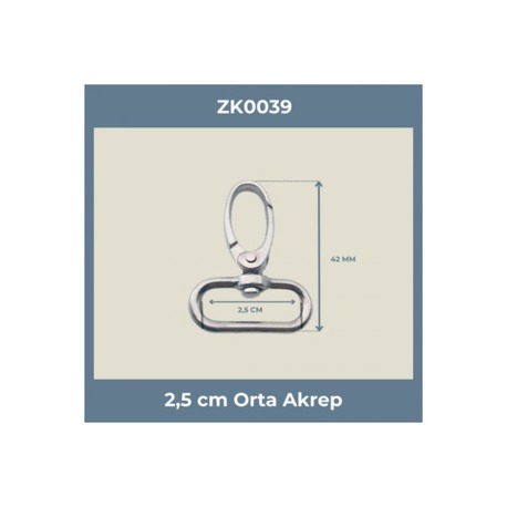 2,5 CM Orta Akrep Kanca Nikel – Metal Anahtarlık ve Çanta Askı Aparatı (50 Adet)