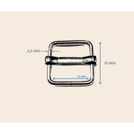 15 mm * 15 mm * 2,2 mm ayar tokası sürgü metal renk