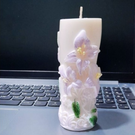 Soya wax el yapımı frezya desenli mum