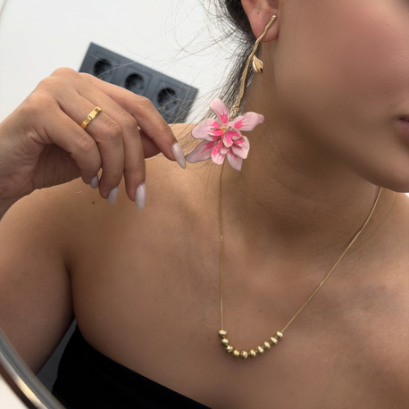 Marka Model Pembe Çiçek Küpe