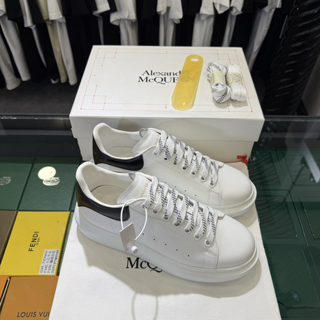 Alexander McQueen White Sneaker with Black Heel