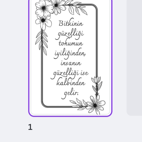 Çerçeveli Çiçek Şablon