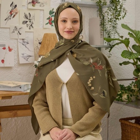 Fresh Scarfs - Hazel Desen Şal - Askeri Haki