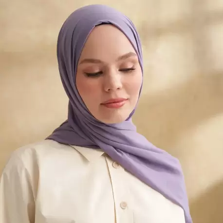 ARMANDA - 3009 Rustik Pamuksu Şal - Leylak