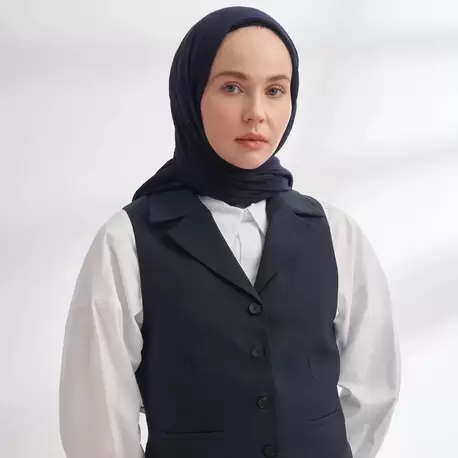 ARMANDA - 3352 Müslin Biyeli Şal - LACİVERT