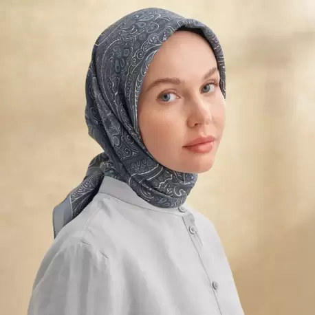ARMANDA - 3156 Ayesha Desen Eşarp - İndigo