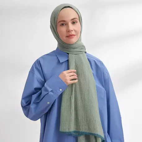 ARMANDA - 3352 Müslin Biyeli Şal - Çağla Yeşili