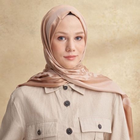 Armanda - 3304 Fiori Jakar Leopar Desen - Koyu Bej