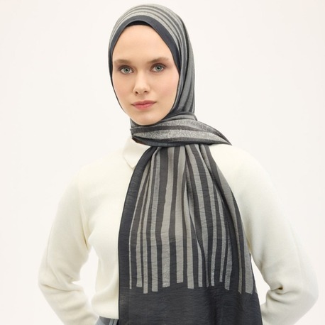 SİLK HOME - Urban Hours Orya Siyah Mayda Şal 190x70