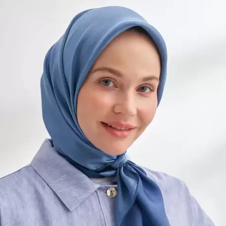 ARMANDA - 4400 Premium Twill İpek Eşarp - Lacivert