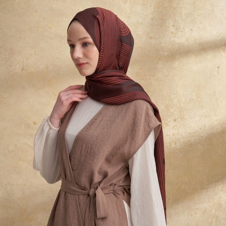 Armanda - 3305 Fiori Jakar Line Desen - Kahve