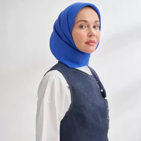 ARMANDA - 4400 Premium Twill İpek Eşarp - Saks