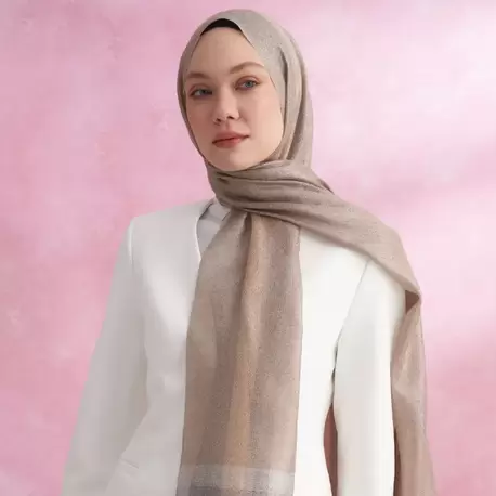 ARMANDA - 3320 İpekli Pearl Şal - Gri Gold