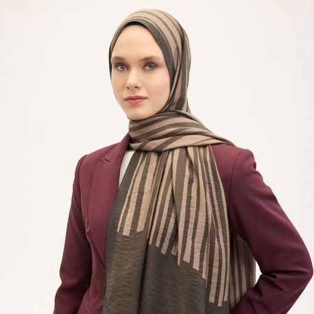 SİLK HOME - Urban Hours Orya Acı Kahve Mayda Şal 190x70