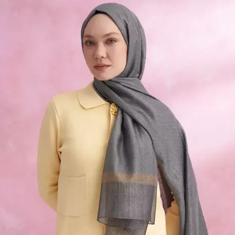 ARMANDA - 3320 İpekli Pearl Şal - Gold