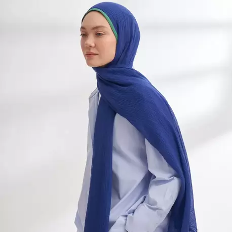 ARMANDA - 3352 Müslin Biyeli Şal - Morcivert