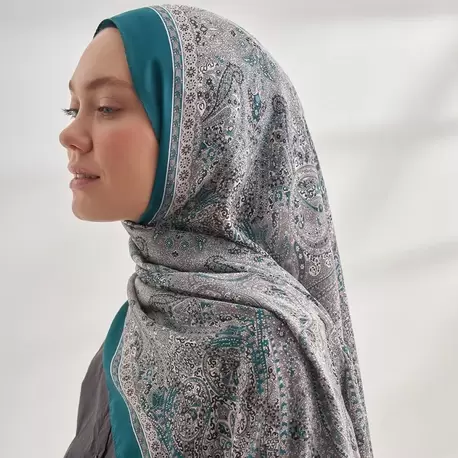 ARMANDA - 6036 Etnik Desen Şal - Zümrüt