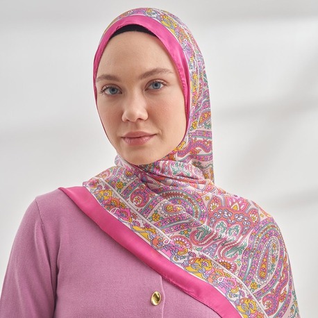ARMANDA - 6035 Pashmina Desen Şal - Pembe Fuşya