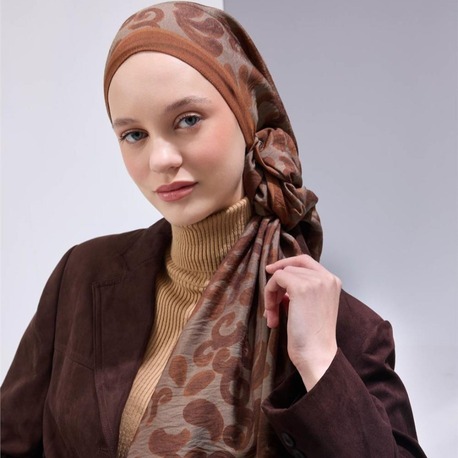 SİLK HOME - Urban Hours Harmony Taba Mayda Şal 190X70