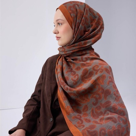 SİLK HOME - Urban Hours Harmony Yeşil Gri Mayda Şal 190X70